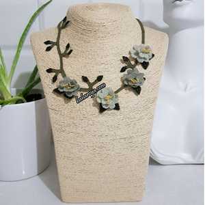 Collier de mode style Nurgül Kolye n ° 2 İğne Oyası Zeytin Yeşili - Product Image 1