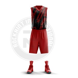 Conjunto de Uniforme de Baloncesto Listo para la Cancha, Tela de Poliéster, Acabado Liso, Ajuste Cómodo, Diseñado para Entrenamientos, Partidos y Deportes de Equipo - Product Image 1