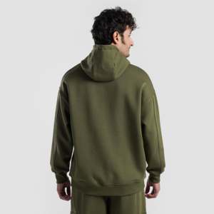 Sweat à capuche cargo GAI effet usé en coton French Terry camouflage olive avec fermeture éclair, style streetwear avec étiquette personnalisée - Product Image 2