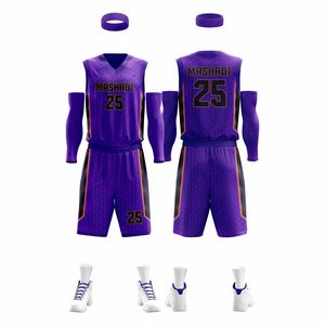 Uniformes de Baloncesto Personalizados al por Mayor con Impresión por Transferencia de Calor para Adultos, Tela de Poliéster de Alta Calidad, Protección UV, Transpirable - Product Image 1