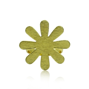 Vintage Statement Brass <b>Ring</b> 18K Gold Plated Fashionable Gemstone Inlay Children's Statement Jewelry for Gift Claw Setting - Product Image 1