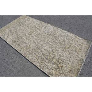 Alfombra de lana de retales Beige clásica turca Vintage área grande 4,1X8,4 pies alfombra de felpa Rectangular látex para pasillo para habitación - Product Image 2