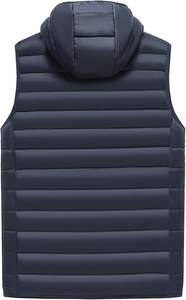 Abrigo informal de invierno 2025 para hombre con capucha sin mangas, chaleco acolchado ligero, chaleco holgado de algodón con logotipo frontal - Product Image 6