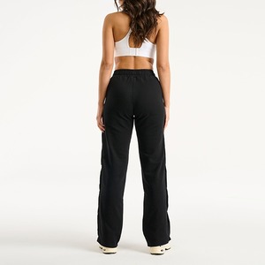 Logo personnalisé OEM Pantalon de survêtement ample à fermeture éclair latérale surdimensionnée à coupe large en polaire brossé Joggers confortable pour femmes - Product Image 6