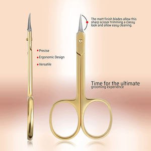 OEM Service Nail Scissors Half Gold Stainless Steel With Leather Cover Beauty Scissors <b>Made</b> in Pakistan - Product Image 5