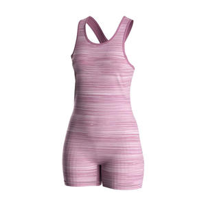 Combinaison de sport pour femme en sublimation personnalisée en gros, combinaison à dos croisé, ajustable, ajourée, une pièce, yoga, danse, fitness - Product Image 5