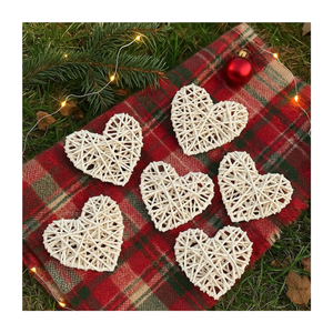 Juego de decoración de cesta tejida con soporte de calcetín de Navidad de ratán ecológico para exhibición de chimenea de vacaciones - Product Image 1