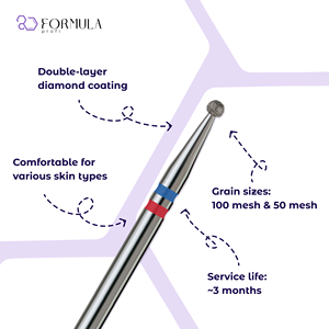 ดอกสว่านเจียรเล็บเพชรระดับมืออาชีพ ขนาด 1.5 มม. สีน้ำเงิน+แดง สำหรับทำเล็บมือและเล็บเท้า - Product Image 2