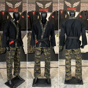 Custom <b>Black</b> Camouflage Pearl Weave BJJ Gi 450GSM 100% Cotton Brazilian Jiu Jitsu Kimono Uniform for <b>Men</b> Martial Arts - Product Image 5