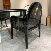 Ensemble de table de luxe en bois de mahjong, carré et noir, de fabrication chinoise