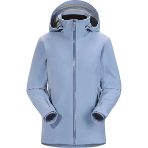 Veste coupe-vent à capuche personnalisée OEM de haute qualité pour femmes Manteau de pluie respirant Vestes parka légères d'extérieur pour femmes - Product Image 1