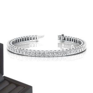 Custom Iced Jewelz 925 Sterling <b>Silver</b> Iced Out 4mm Square Cluster Tennis <b>Chain</b> Moissanite Men's <b>Bracelets</b> - Product Image 1