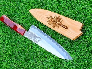 Couteau Santoku japonais Costume Couteaux de cuisine de chef en acier au carbone Manche en résine DIY Cadeau pour père Chefs OEM Personnalisation - Product Image 6