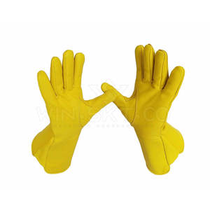 Gants de tambour en cuir jaune sur mesure, résistants, pour l'hiver, décontractés, respirants, longs, pour adultes - Product Image 3