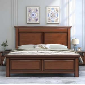 Cama de Madera de Teca con Paneles de Madera Estilo Muebles Hechos a Mano Madera Maciza Indonesia - Product Image 1