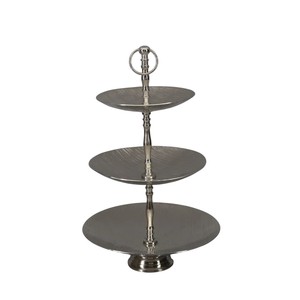 White Royals Modern Elegant Gold Finish Aluminium <b>3</b>-<b>Tier</b> Hammered Metal <b>Cake</b> <b>Stand</b> Eco-Friendly Handmade Decorative Tabletop for - Product Image 3