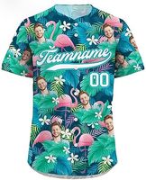 Nueva camiseta de béisbol Floral Hawaiana para Unisex personalizada con nombre de equipo de cara y número ropa deportiva personalizada para hombres mujeres jóvenes