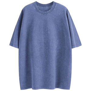 เสื้อยืดผ้าฝ้ายโอเวอร์ไซส์สำหรับผู้ชายเสื้อยืดวินเทจไม่มีลาย250Gsm ซักได้สำหรับ100 - Product Image 2