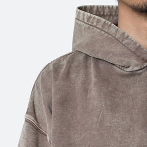 Custom Men's Winter Hoodies Drop Shoulder Functional Pockets Casual Pullover Oversize Hooded Sweatshirts Heavyweight 100% Cotton - Product Image 3