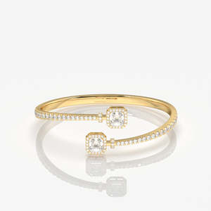 Pulsera de Oro de 18K con Diamante Cultivado en Laboratorio con Corte Asscher, Elegantes Pulseras y Brazaletes de Diamantes - Product Image 1