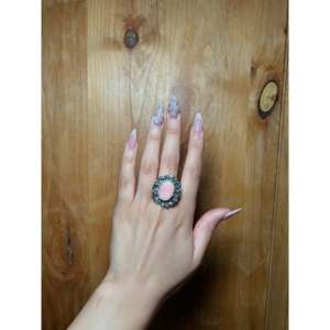 Larry Kaye <b>Adjustable</b> <b>Ring</b> Pink Conch & Sterling Silver Cluster Bezel Setting Inlay Technology Gift - Product Image 5