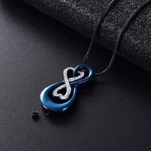 Blue Infinity Love Urn Pendant Stainless Steel Snake Chain Cremation Jewelry <b>for</b> <b>Ashes</b> Woman <b>Keepsake</b> Necklaces Urn Custom Size - Product Image 4