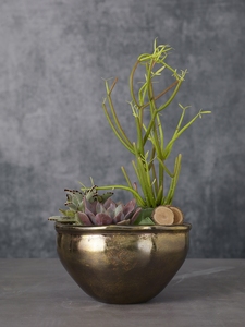 Florero de maceta de mesa antiguo dorado para interior y exterior, decoraciones de mesa de boda, jarrón de Metal para flores a la venta - Product Image 2