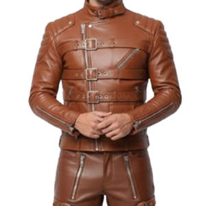 Traje de Motociclismo de Cuero para Hombre con Hebilla, Chaqueta y Pantalones de Protección, Equipo de Seguridad, Duradero y Cómodo - Product Image 2