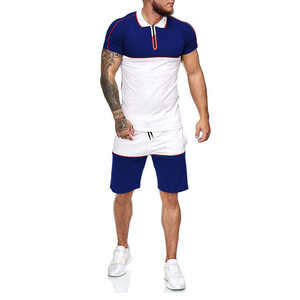 Conjunto Deportivo de Verano para Hombre, Informal, de Dos Piezas, Ropa de Gimnasio de Secado Rápido, Camiseta de Manga Corta de Poliéster/Algodón, Pantalones Cortos Tejidos para Actividades al Aire Libre - Product Image 4