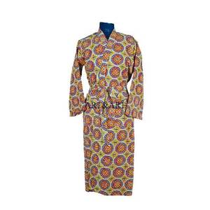 Bata de Baño Elegante de Algodón Estampado Vintage para Mujer con Diseño Floral, Ropa de Dormir de Verano - Product Image 2