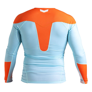 Professional Polyester/Nylon Breathable Anti-UV UPF50+ Rash Guard for Men with Short Sleeves and Custom Logo Options - Product Image 6