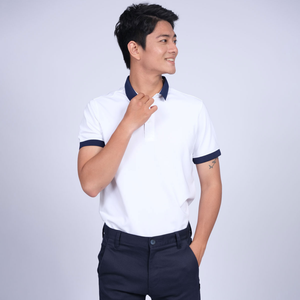 Design classique Polo Homme col et manches poignets tissu extensible Polo à capuche Couple uniforme vêtements pour hommes fabriqués au Vietnam - Product Image 1