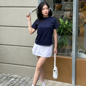 [Fábrica de Ropa] Camiseta de Algodón para Mujer SH16, Corte Entallado Formal, Cuello Redondo, Colores y Logotipo Personalizables, Secado Rápido, Ecológica 2025 - Product Image 1