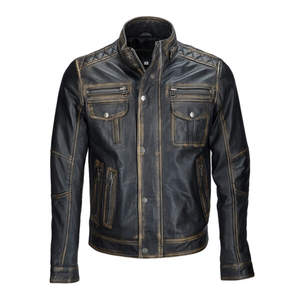 Chaqueta de cuero de alta calidad 100% para hombre de diseño superior con forro de piel manga completa personalizable precio razonable para el invierno - Product Image 1