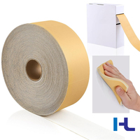 Rouleau de papier abrasif en éponge perforée flexible OEM, résistant à l'eau, P220, oxyde d'aluminium, pour ponçage humide et sec, pour l'automobile