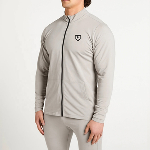 Wholesale Fashion Style <b>Grey</b> Terry Fleece Jacket Plain <b>Mens</b> Winter Jackets Custom <b>Mens</b> Jackets Hot Sale Products - Product Image 4