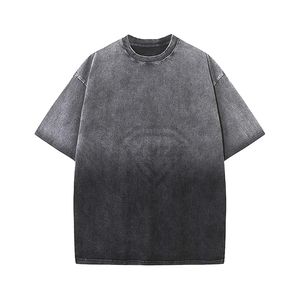 Camiseta con logotipo personalizado para hombre, lavada con ácido Camiseta lisa de algodón pesado, nuevo diseño, camisetas lavadas de ajuste Regular a la moda, OEM - Product Image 6