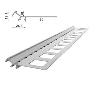 Renoplast ®   Profilé de nez de marche en aluminium V LED pour sols en résine - Profilé d'escalier, profilé de bordure de carrelage - Product Image 1