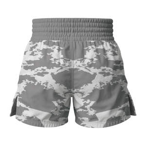 Shorts d'entraînement MMA pour homme, coupe ajustée, motif floral vintage élégant, respirants, durables, en tissu peigné, avec décoration à volants - Product Image 2