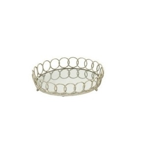 Espejo de cristal personalizado con marco de metal, bandeja al por mayor, bandeja decorativa brillante para decoración del hogar y regalo de devolución de boda - Product Image 3
