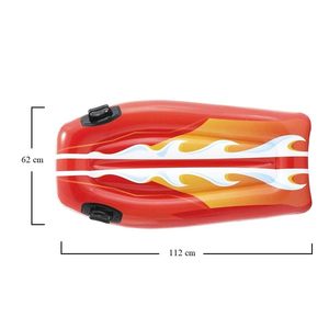 INTEX 112x62cm Inflatable Surfboard for Children Red/Yellow <b>Bodyboard</b> with 2 Handles for Pool and Sea Beach Use - Product Image 2