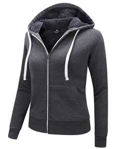 Factory wholesale velvet thickened hooded sweatshirt pullover hoodie for women
