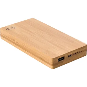 Power Bank Wireless in Bambù Ecologico per Uso Promozionale - Product Image 1
