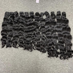 NATURAL WAVY Raw Vietnamese Hair Extensions Cuticle Aligned Natural Wavy Weft Bundles Long No Shedding No <b>Tangling</b> - Product Image 3