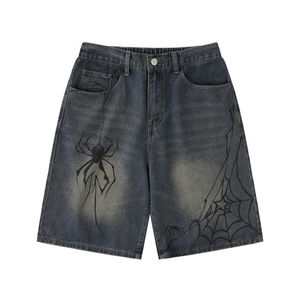 Shorts en jean baggy d'été de qualité supérieure Conception personnalisée Logo brodé Décoration vintage Style décontracté Meilleurs vêtements de rue - Product Image 1