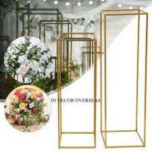 Decoración de centro de mesa de boda de diseñador de arte creativo moderno chapado en oro de metal de calidad superior de la India a un precio impresionante - Product Image 5