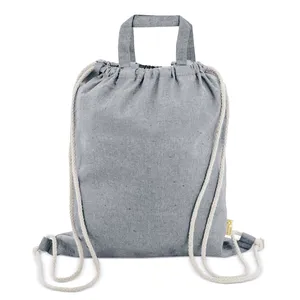 Zaino Convertibile Nero Sostenibile, Sacca Sportiva Promozionale con Cordoncino e Accessori - Product Image 2
