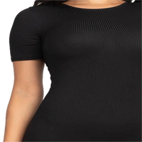 Robe moulante décontractée pour femme à manches longues, froncée, longueur genou, ajustée, unie, anti-plis, en coton et élasthanne, haute qualité - Grande Vente