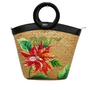 Vietnam-Made Handmade Soft Seagrass Beach Bag Natural Color Casual Tote <b>Mixed</b> Floral Decoration <b>Fabric</b> Economical Price Summer - Product Image 6