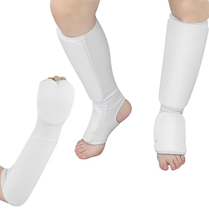 Negro elástico Kick Boxing Instep Pierna Guards MMA Espinilleras para adultos Entrenamiento deportivo Compresión Muay Thai Equipo de protección - Product Image 5